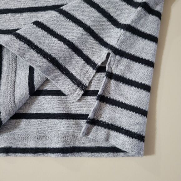 J.Crew Women's Roundneck Black Gray Stripe Long Sleeve Pullover Top - Picture 9 of 15